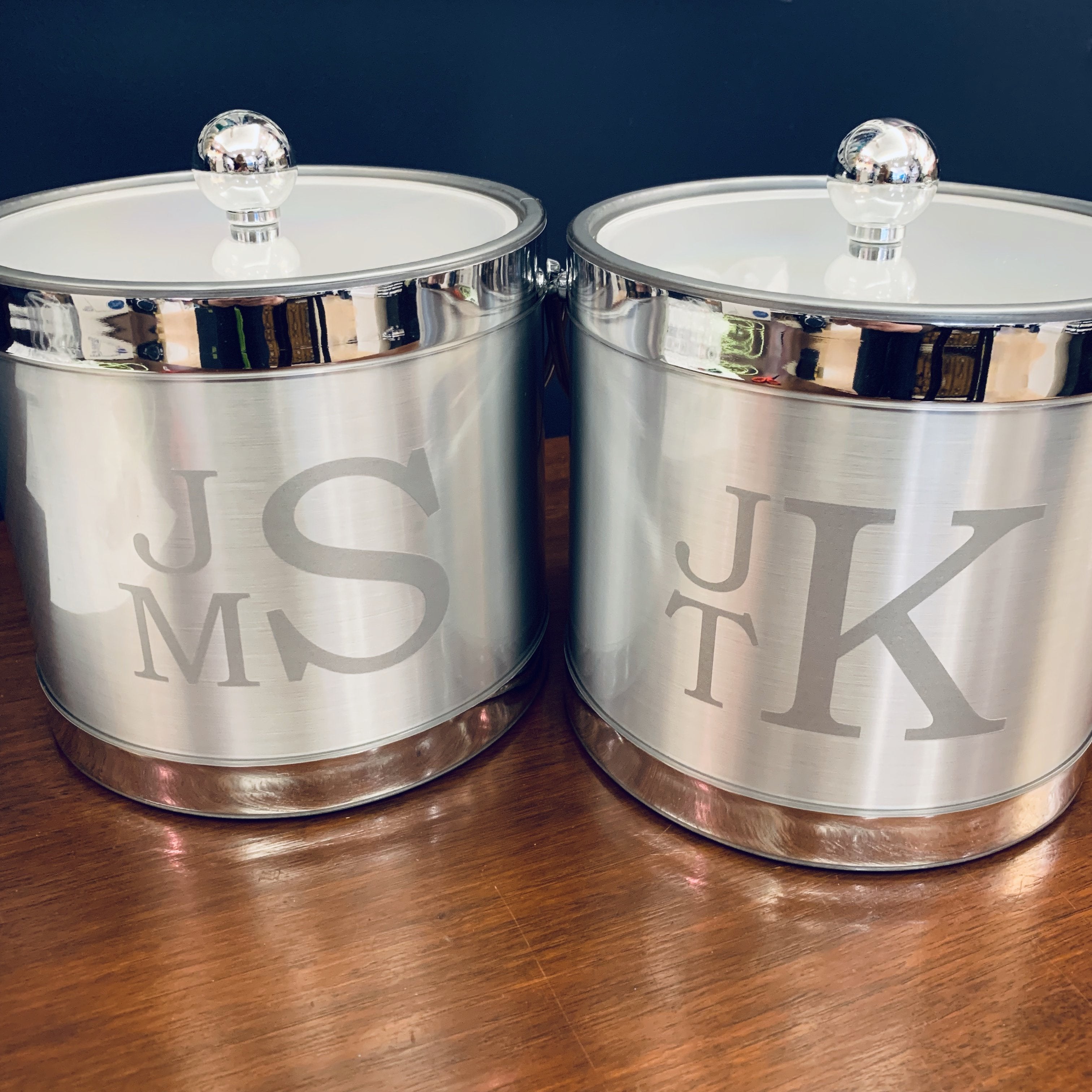 Monogrammed Silver Ice Bucket